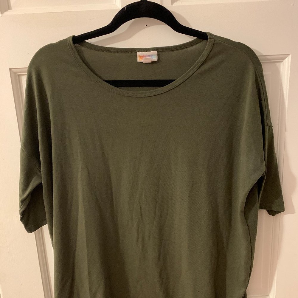 LULAROE XS OLIVE GREEN TUNIC SHIRT